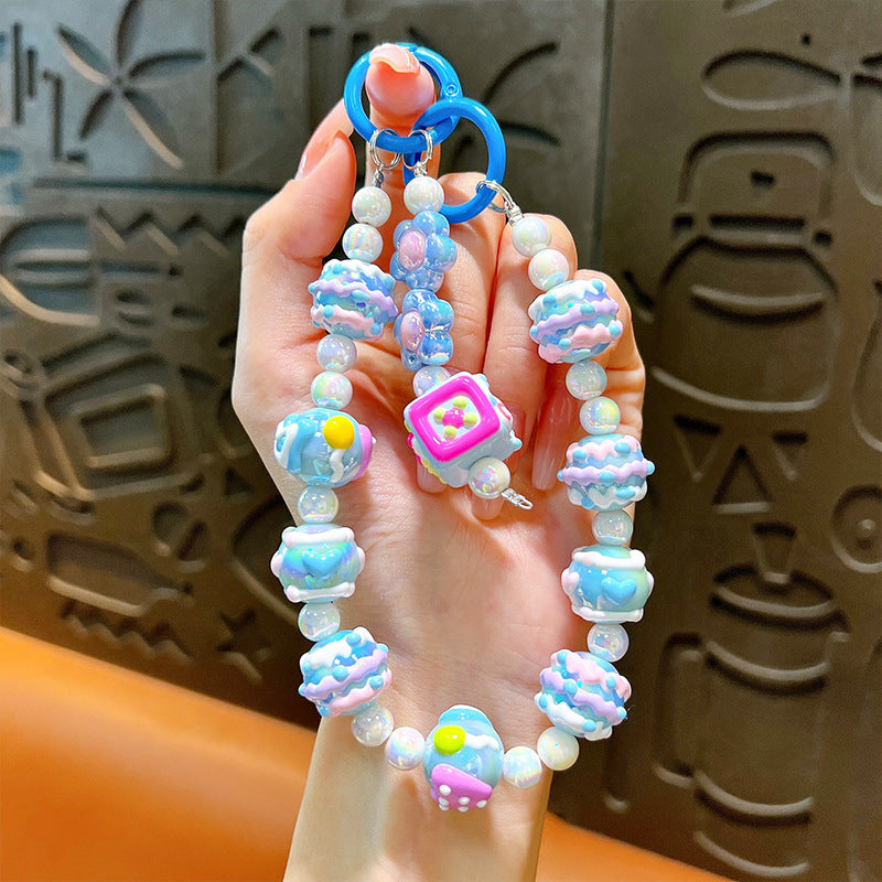 Candy-colored Graffiti bead Mobile Phone Chain & Key Chain