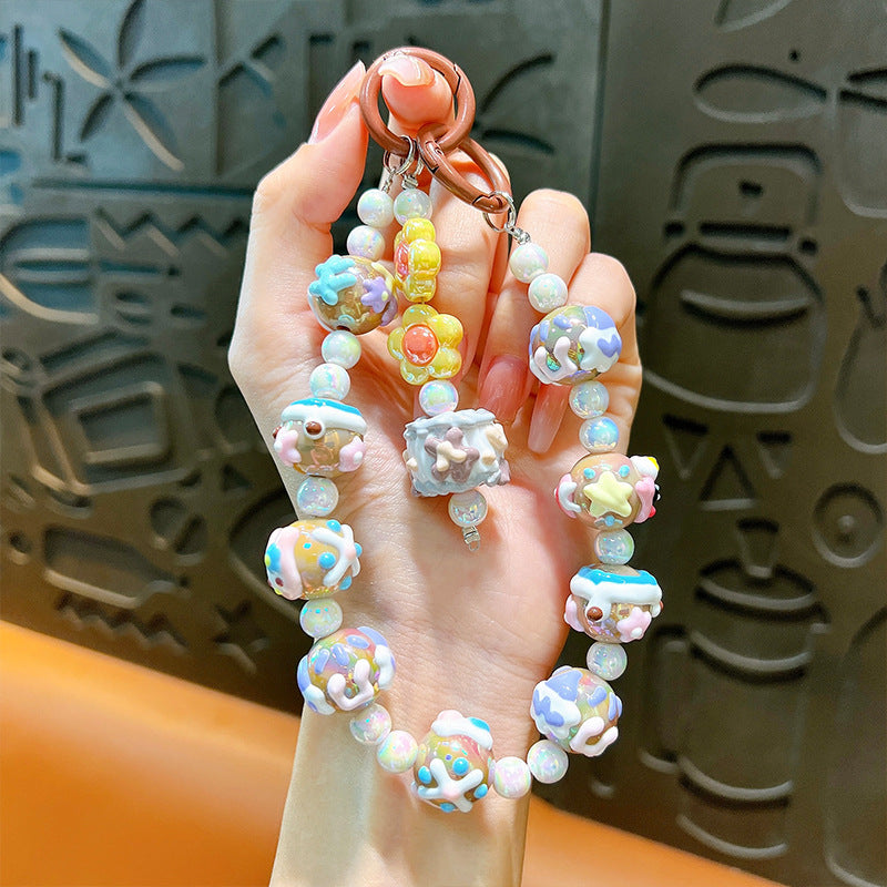 Candy-colored Graffiti bead Mobile Phone Chain & Key Chain