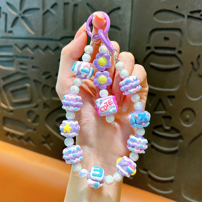 Candy-colored Graffiti bead Mobile Phone Chain & Key Chain