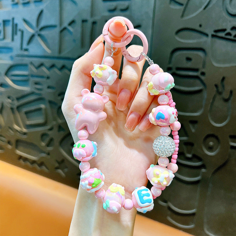 Creative Bear Bead Phone Chain & Key Chain