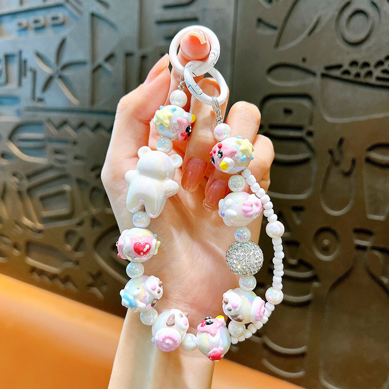 Creative Bear Bead Phone Chain & Key Chain
