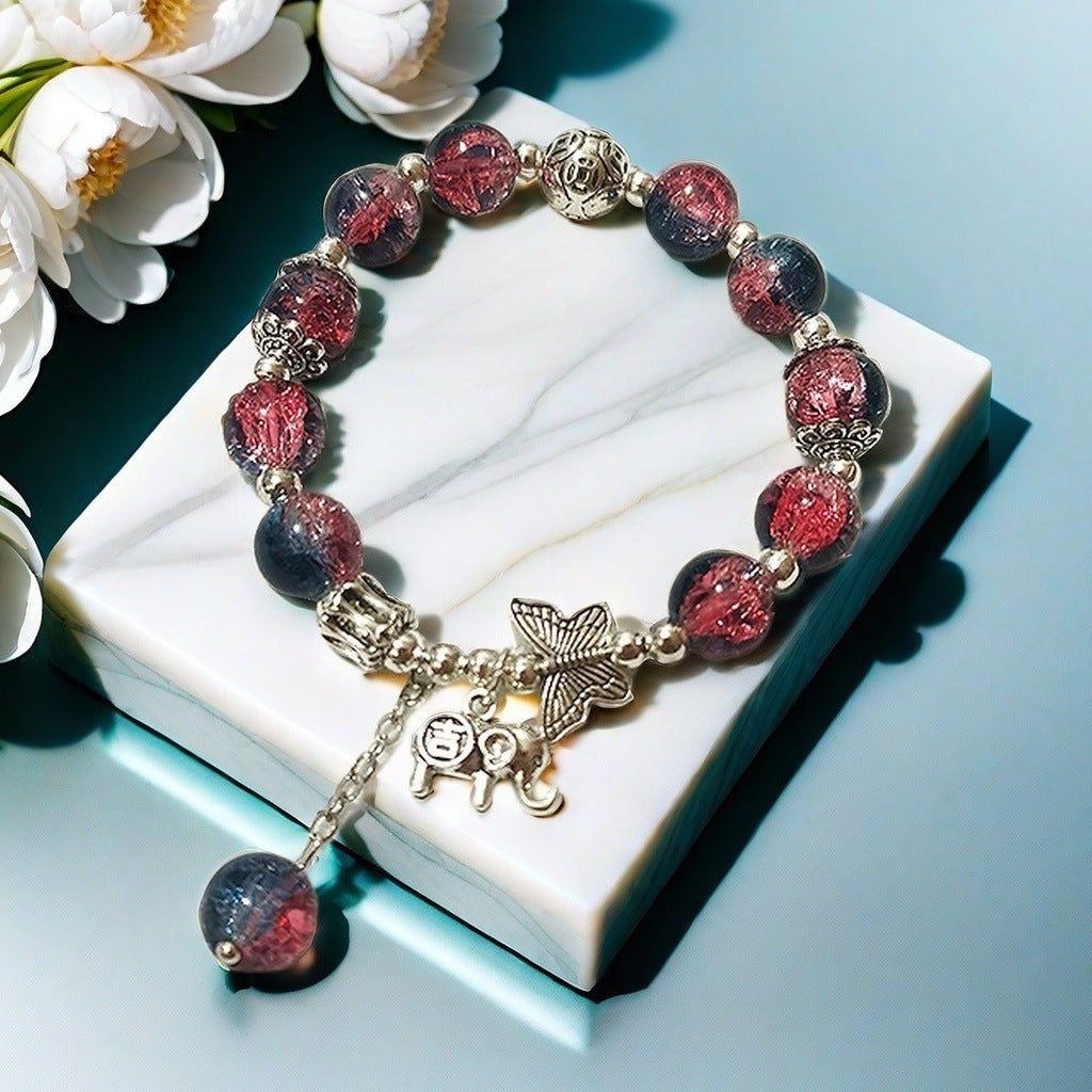 Two-Tone Jade and Glass Shards Bracelet