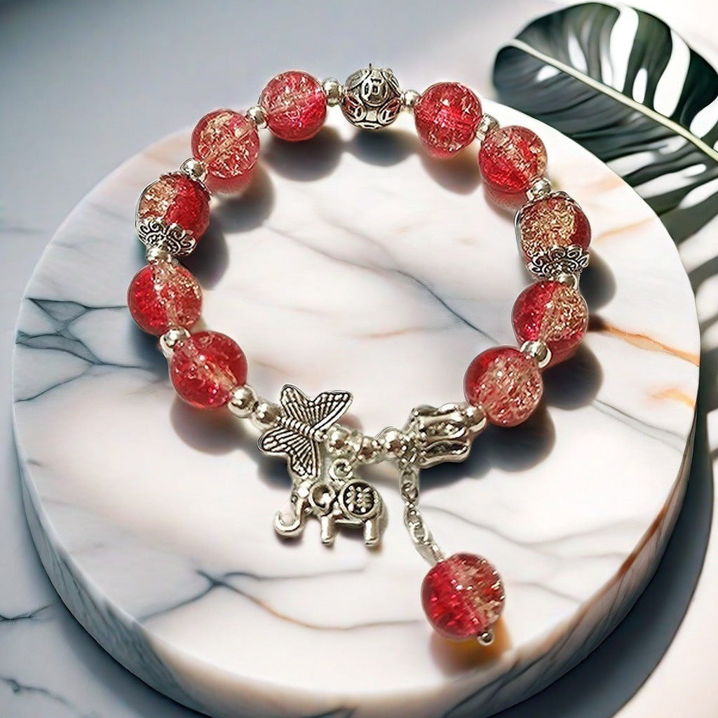 Two-Tone Jade and Glass Shards Bracelet