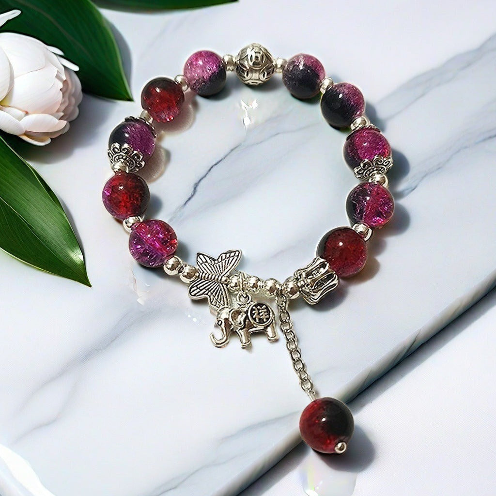 Two-Tone Jade and Glass Shards Bracelet