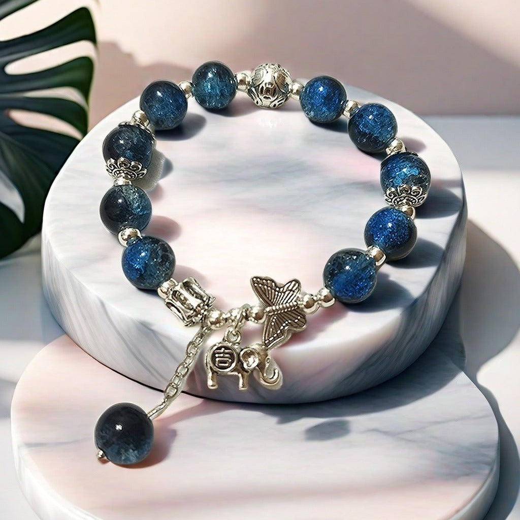Two-Tone Jade and Glass Shards Bracelet