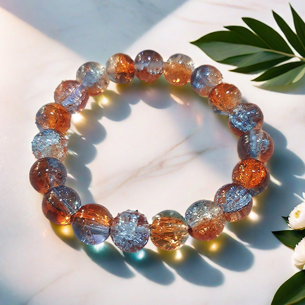 Ethereal burst-flower glass bracelet