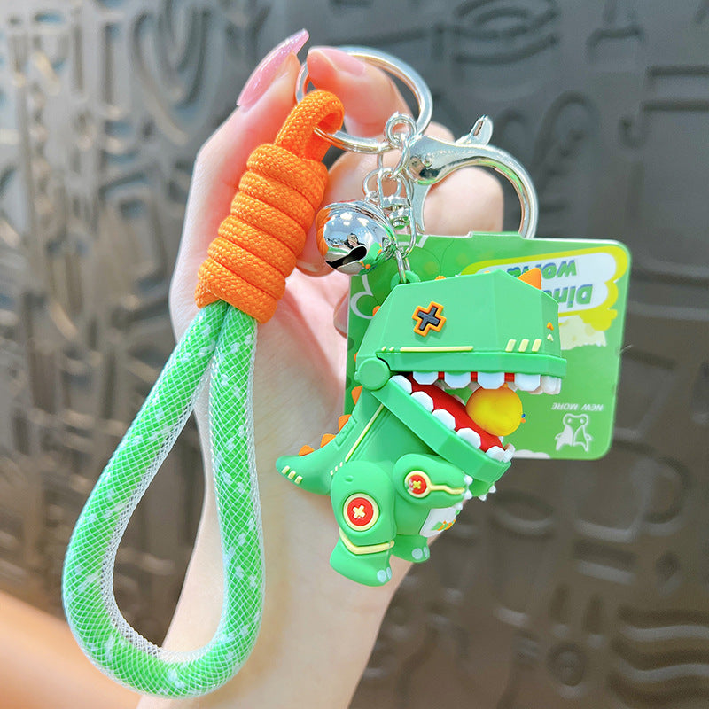 Creative soft rubber cartoon cute mecha dinosaur doll key chain