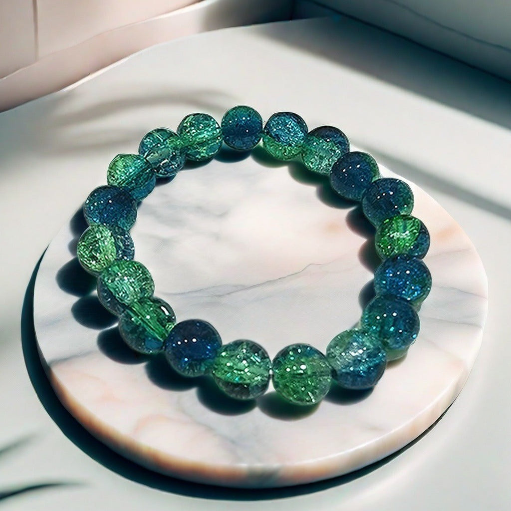 Ethereal burst-flower glass bracelet