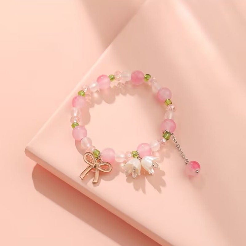 Korean & Japanese Style Lily of the Valley Bow Bracelet