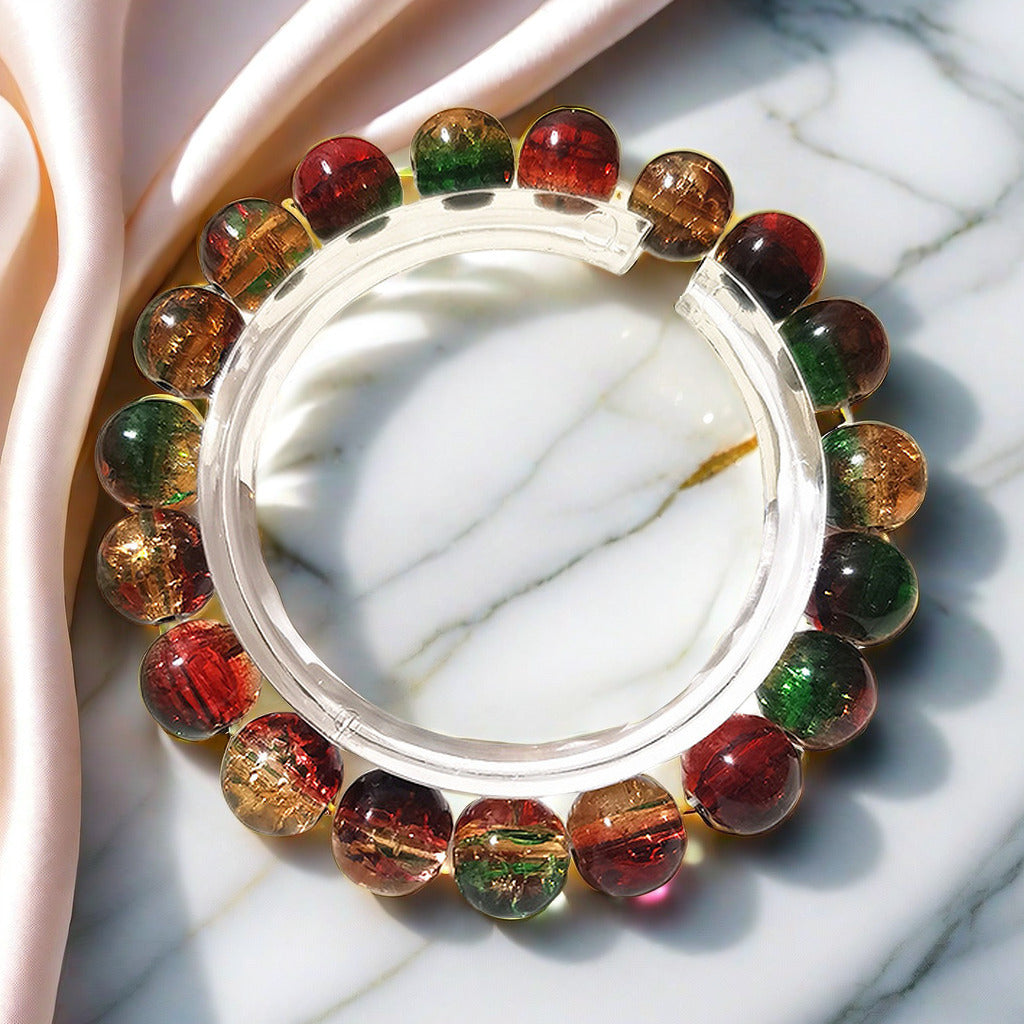 Ethereal burst-flower glass bracelet