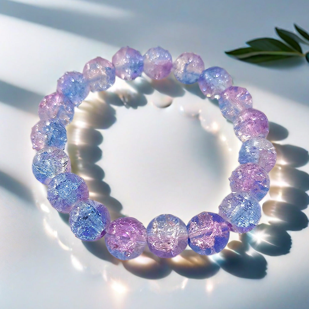 Ethereal burst-flower glass bracelet