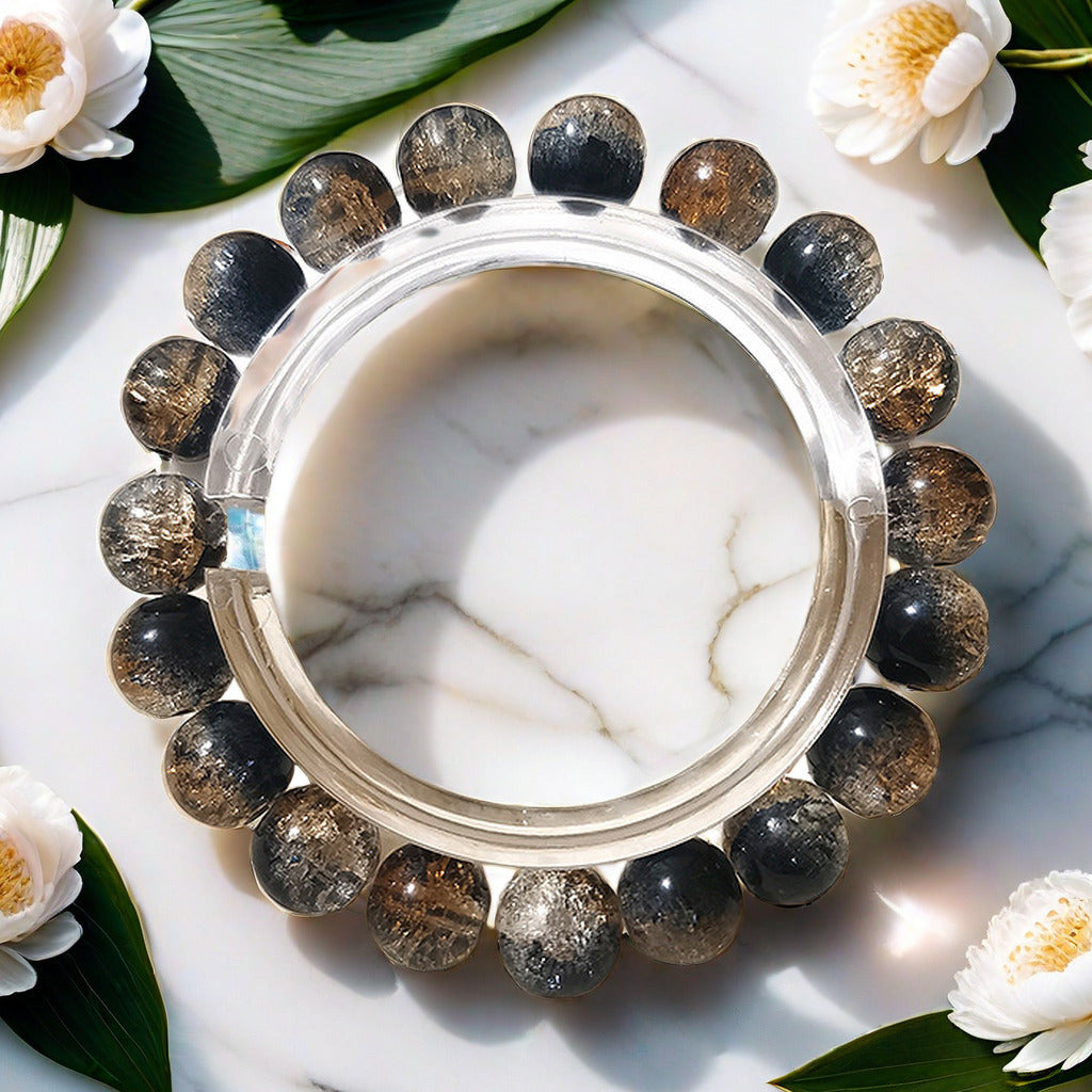 Ethereal burst-flower glass bracelet