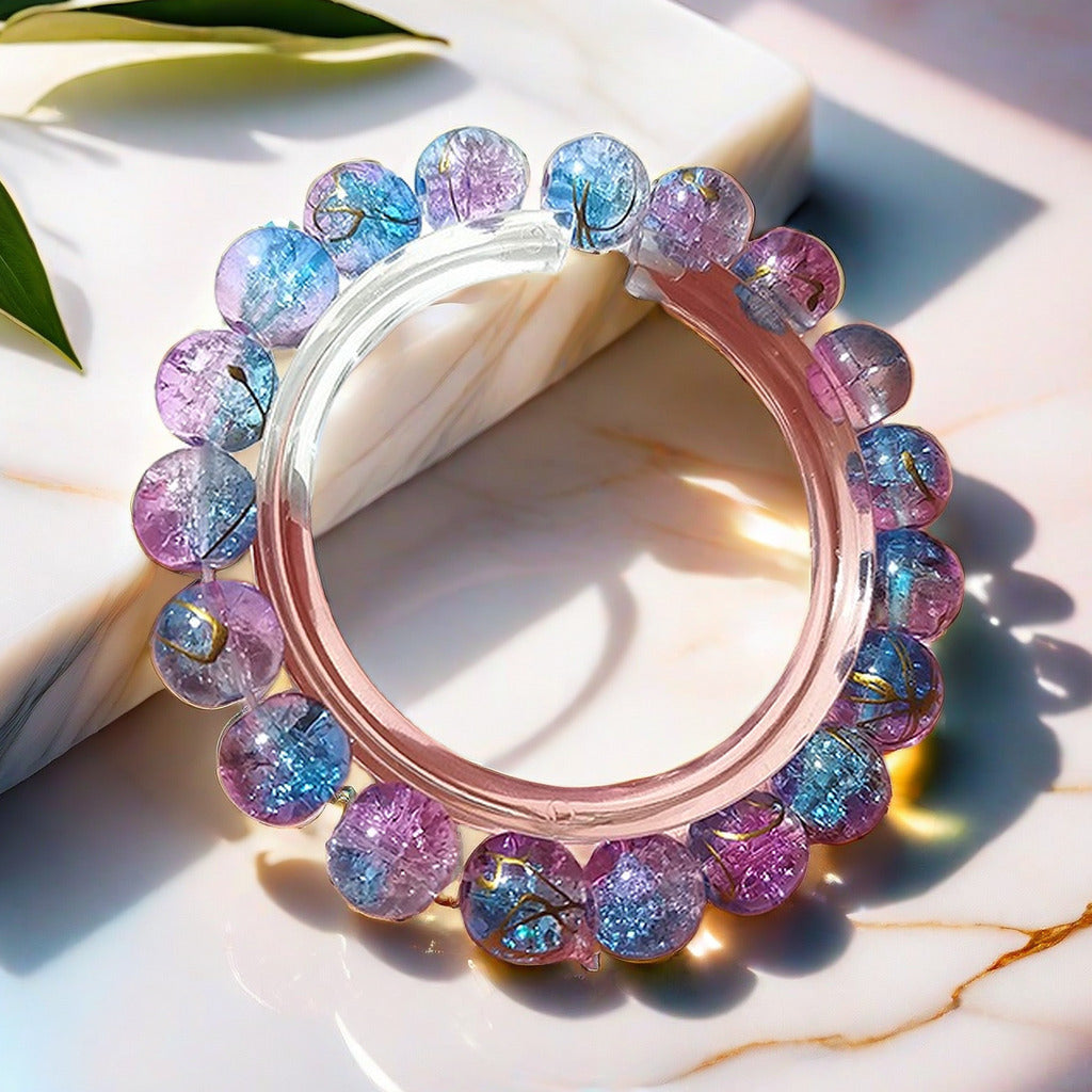 Ethereal burst-flower glass bracelet