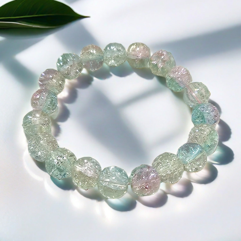 Ethereal burst-flower glass bracelet