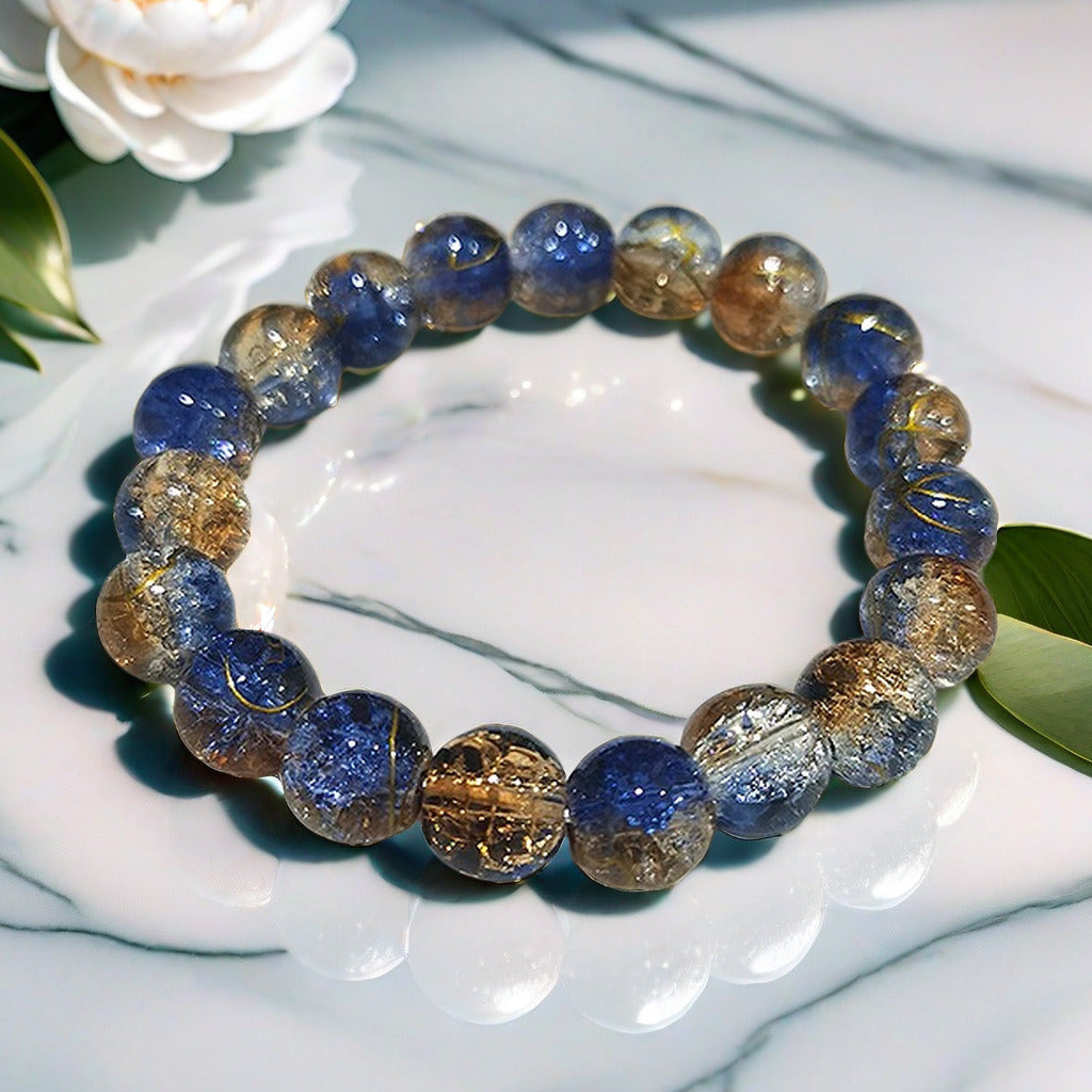 Ethereal burst-flower glass bracelet