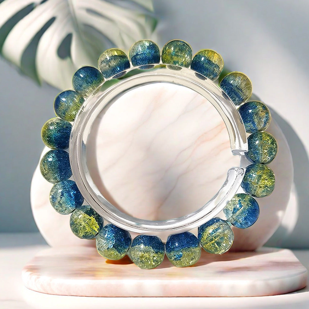 Ethereal burst-flower glass bracelet