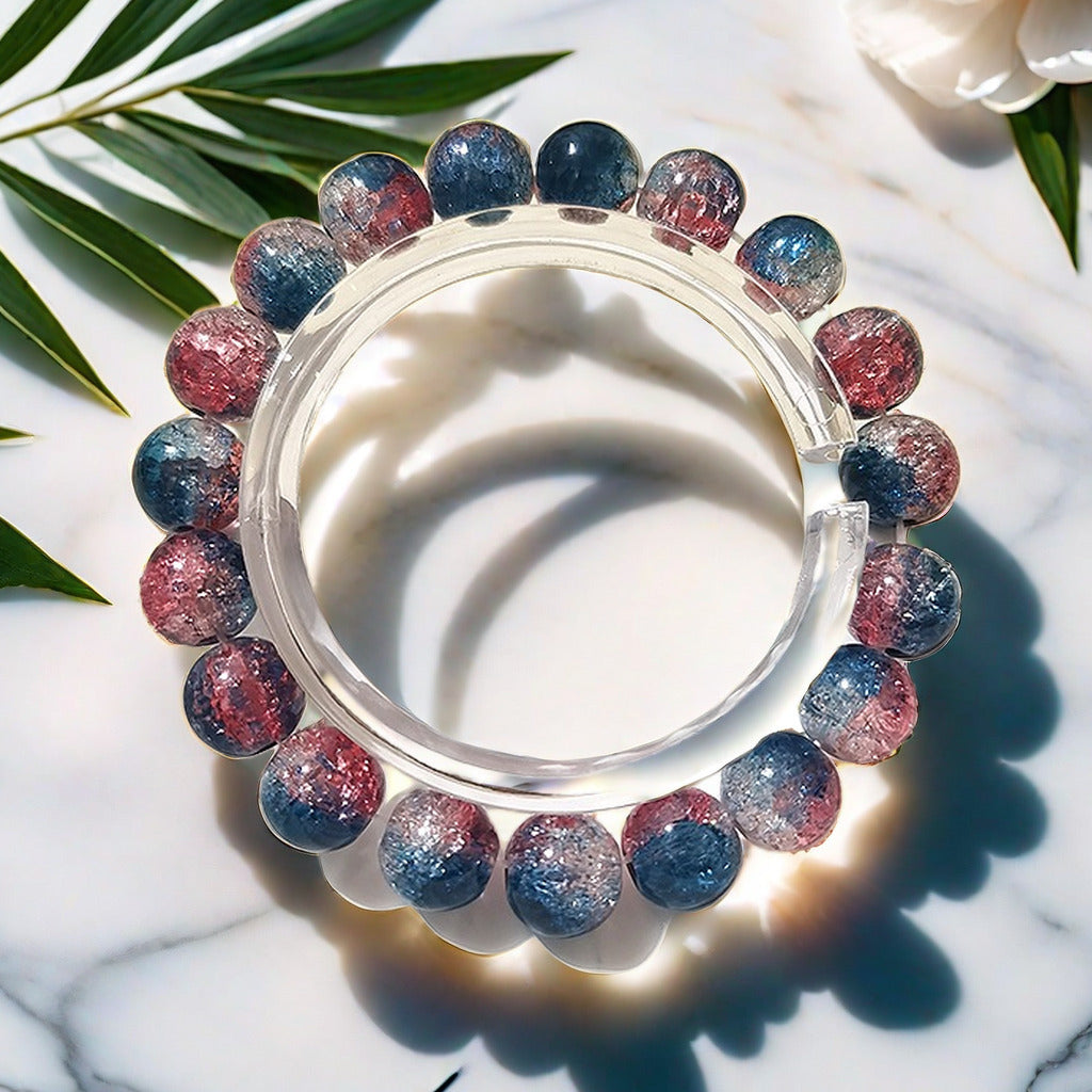 Ethereal burst-flower glass bracelet