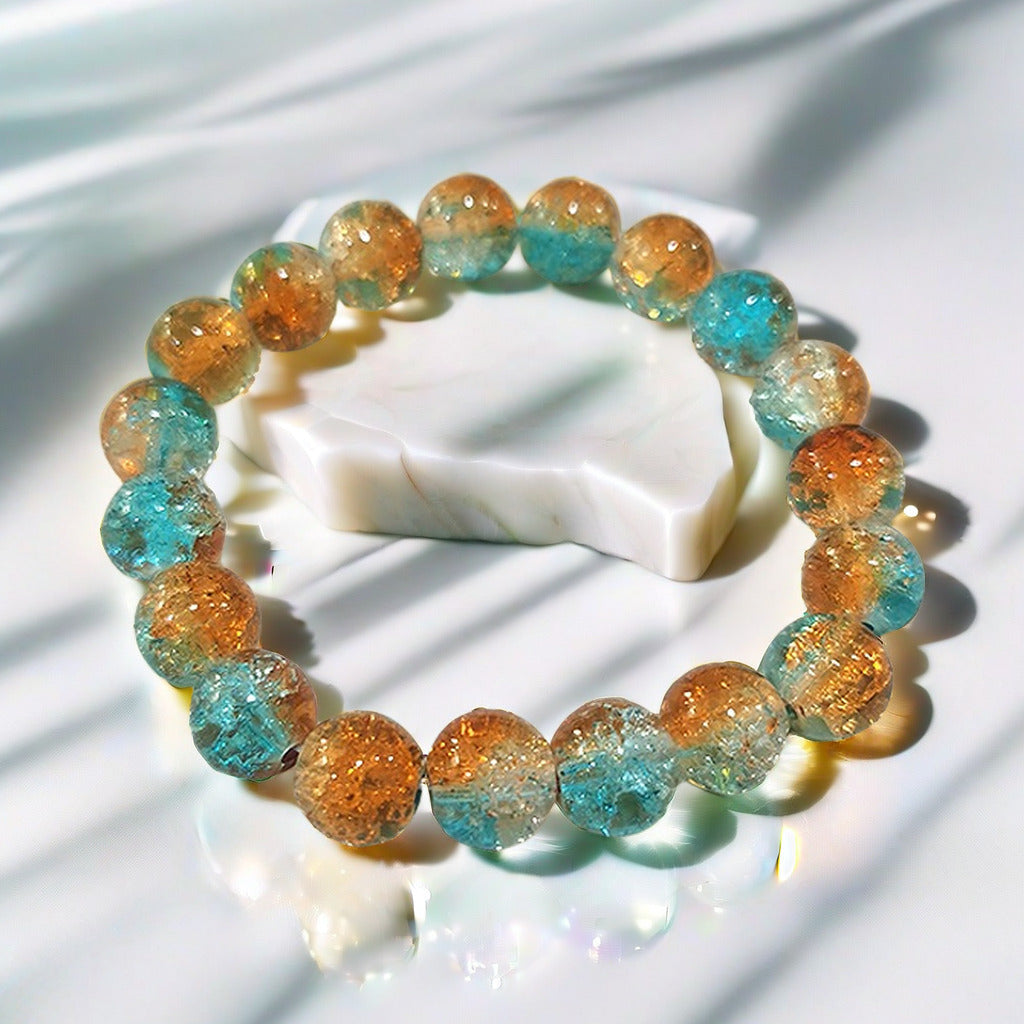 Ethereal burst-flower glass bracelet